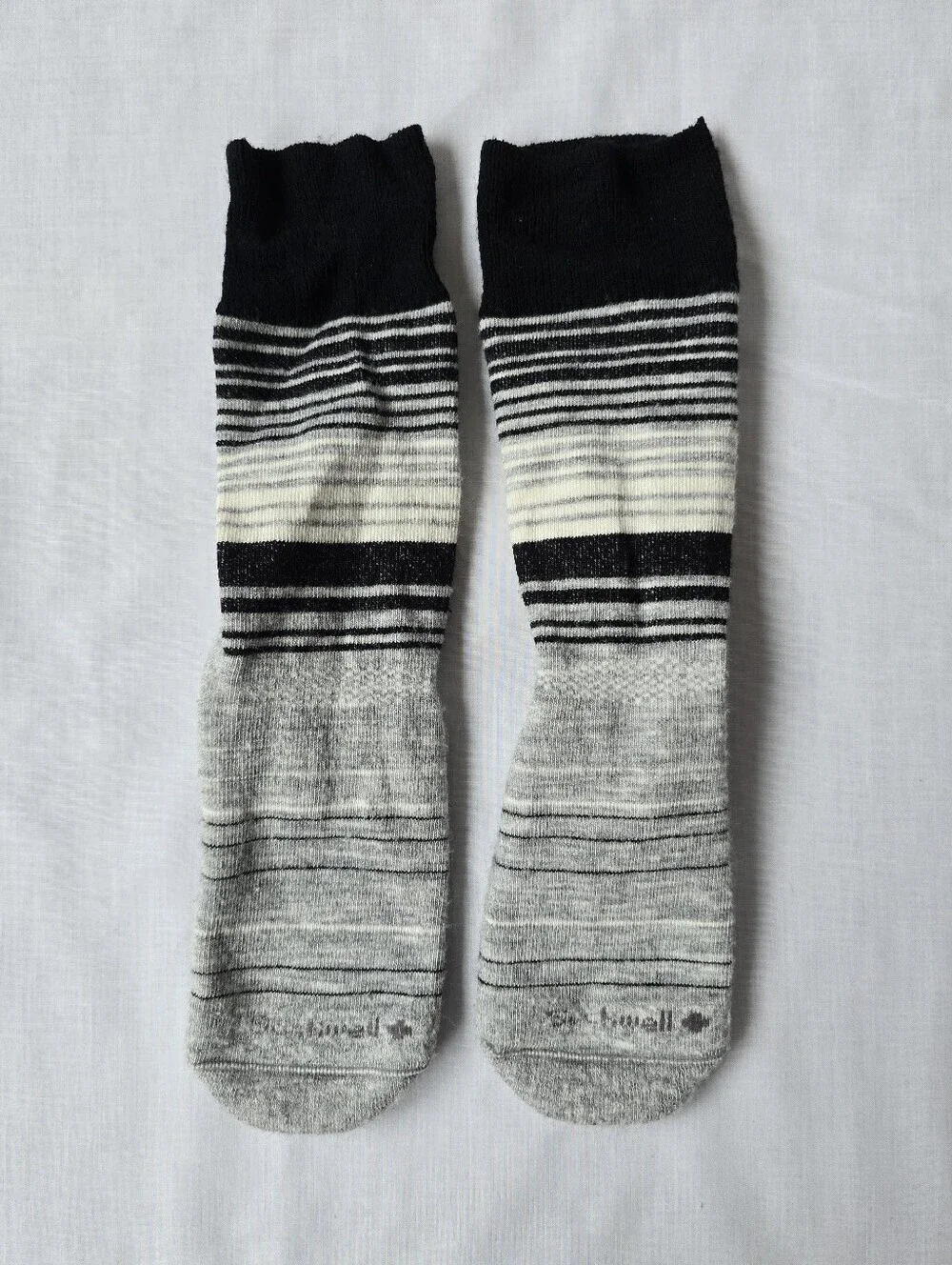 Sockwell▪️M/L Easy Does It Black&Gray Striped Crew Wool Socks Diabetic Friendly